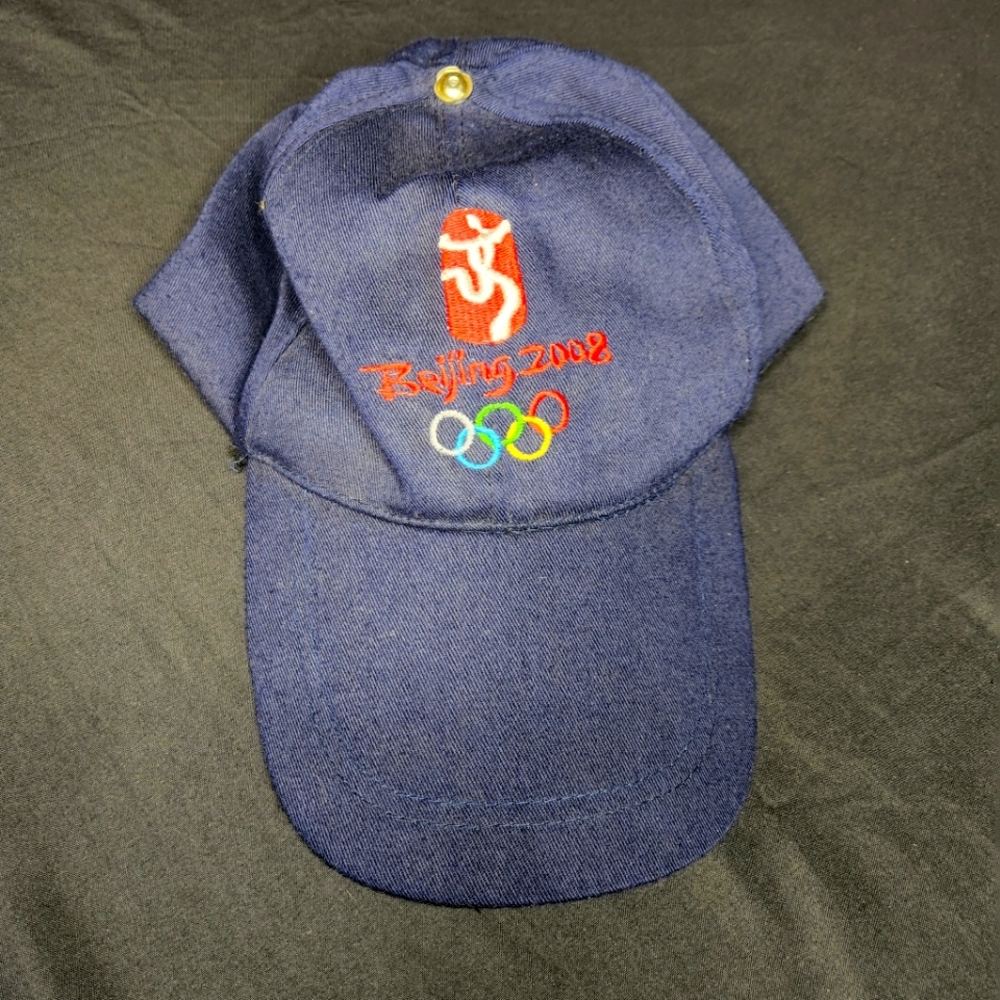 Beijing Olympics 2008 Baseball Hat Cap Navy Strapback White Red Logo